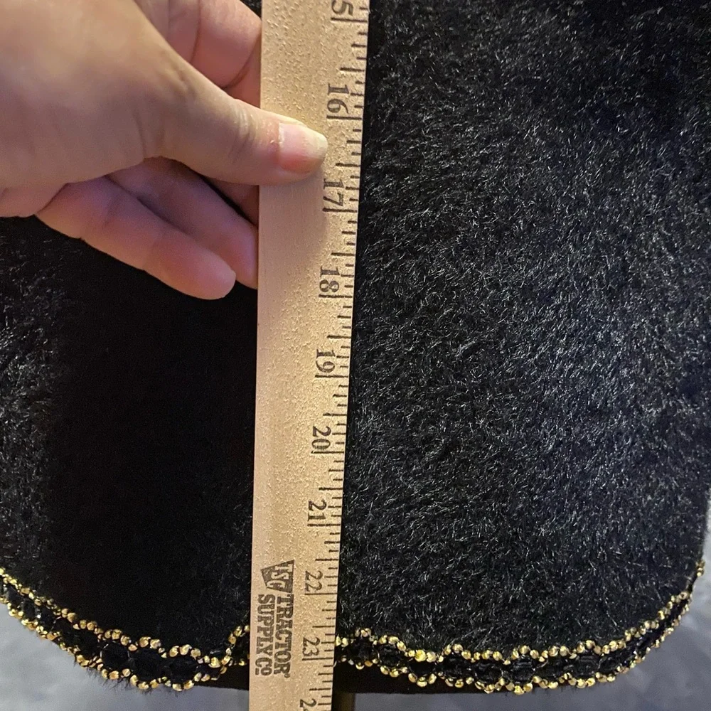 Snowflake brand women’s black cardigan Sz S/M pearl and gold buttons sweater